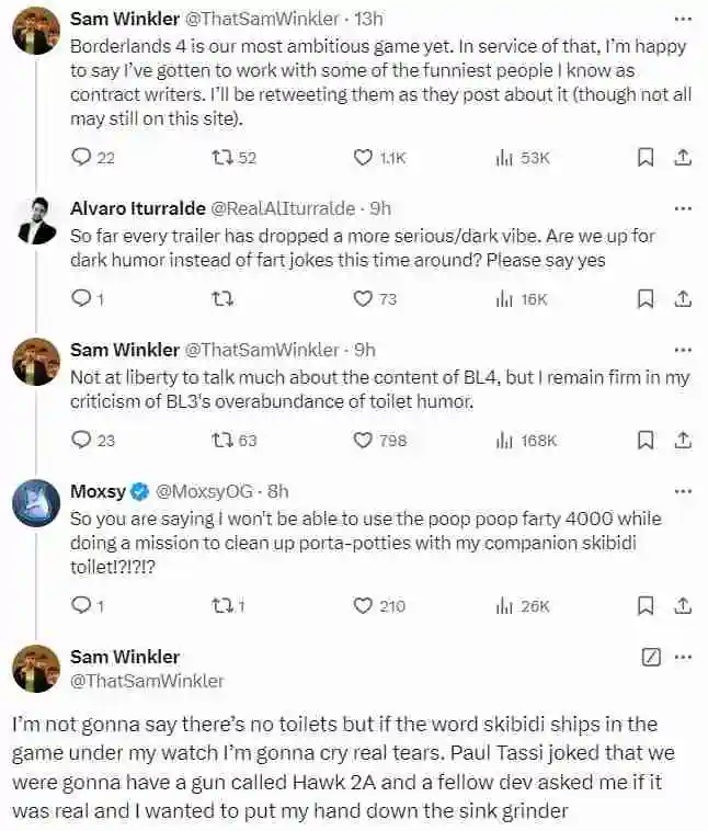 《无主之地4》“厕所幽默”将大大减少 前作太过份了