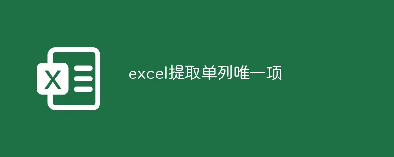 excel提取单列唯一项