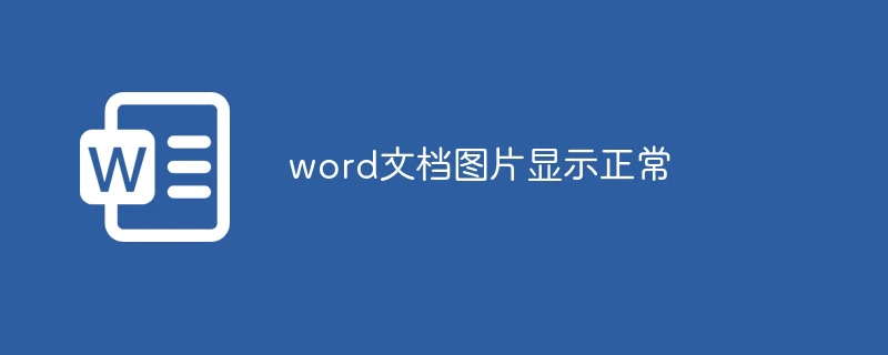 word文档图片显示正常