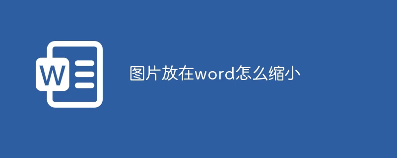 图片放在word怎么缩小
