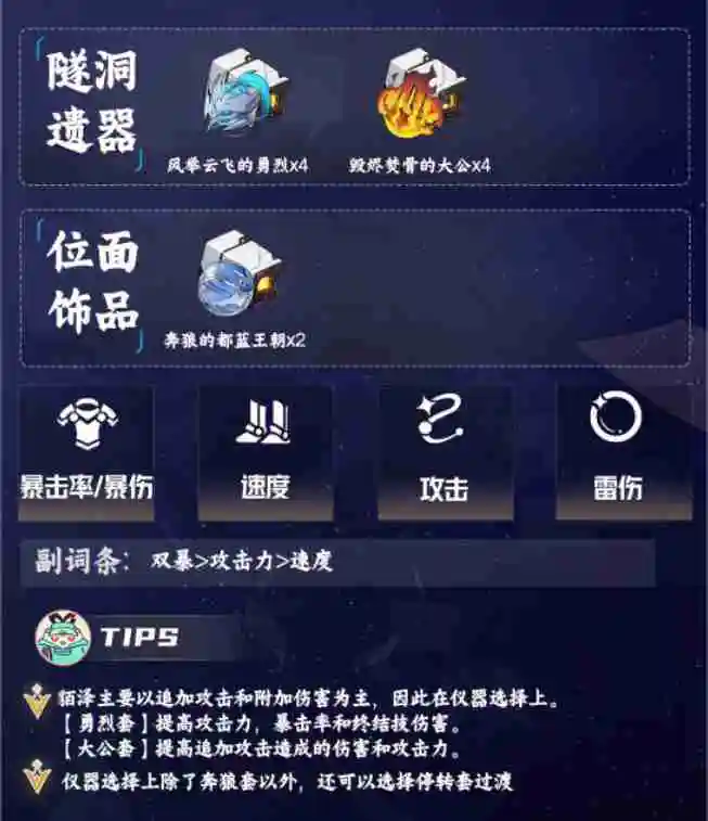 崩坏星穹铁道貊泽遗器套装搭配推荐