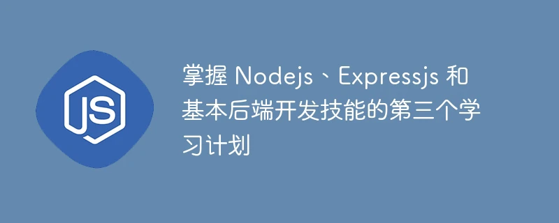 掌握 Nodejs、Expressjs 和基本后端开发技能的第三个学习计划