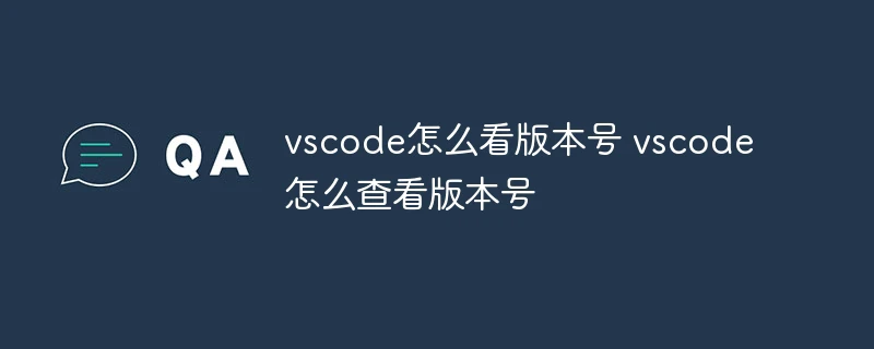 vscode怎么看版本号 vscode怎么查看版本号