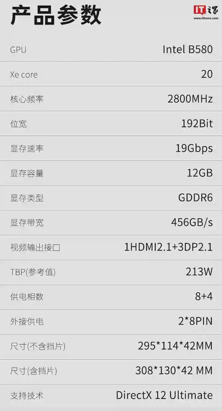 蓝戟 Arc B580 Tri 12G OC 显卡上架开售：待机功耗低于 10W，2149 元