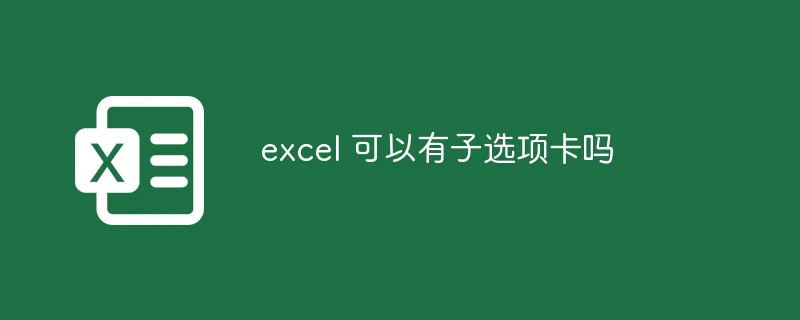 excel 可以有子选项卡吗