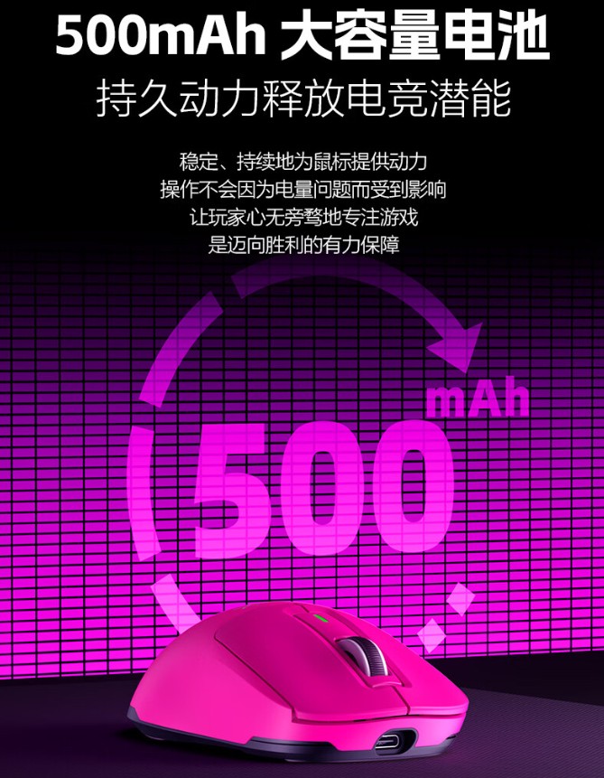 英菲克 IN6 青春版电竞鼠标上市：重约 58g、500mAh 电池，129 元