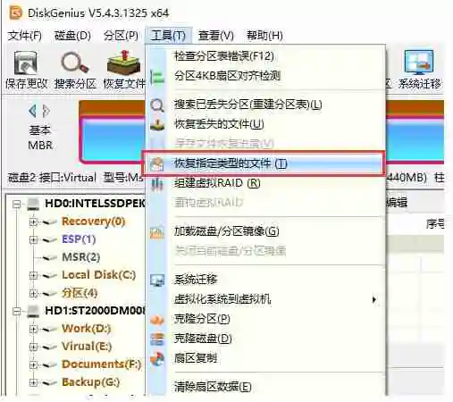 diskgenius怎么恢复指定类型文件？-diskgenius恢复指定类型文件的方法