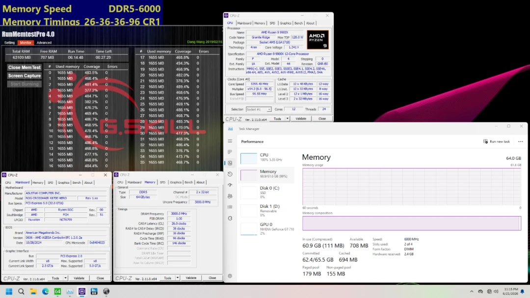 芝奇宣布推出 DDR5-6000 CL26 超低延迟内存，全球首发 2x32GB 大容量套装