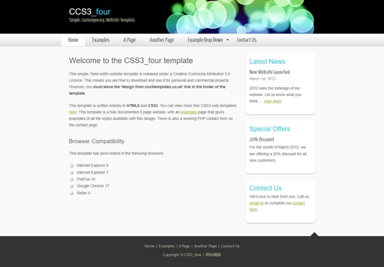 黑色导航简单标准专题css3模板