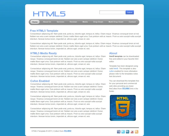 非常简洁的html5博客模板下载