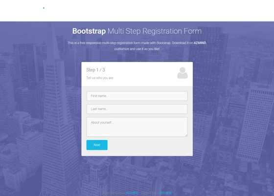 Step Registration Form注册表单html模板