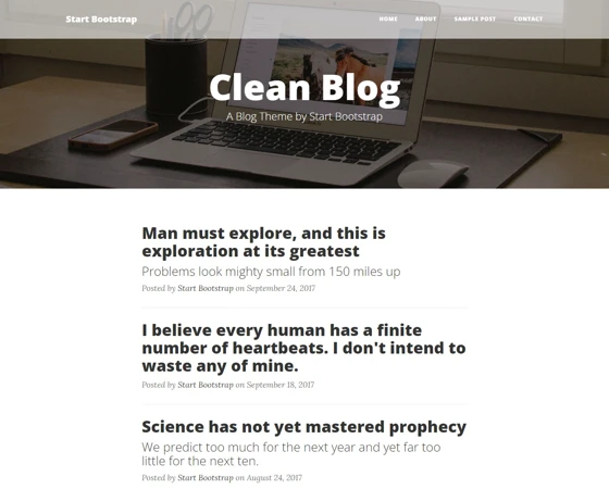 clean Blog极简个人博客主页模板
