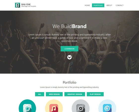 Bak-one简洁单页响应式html5模板