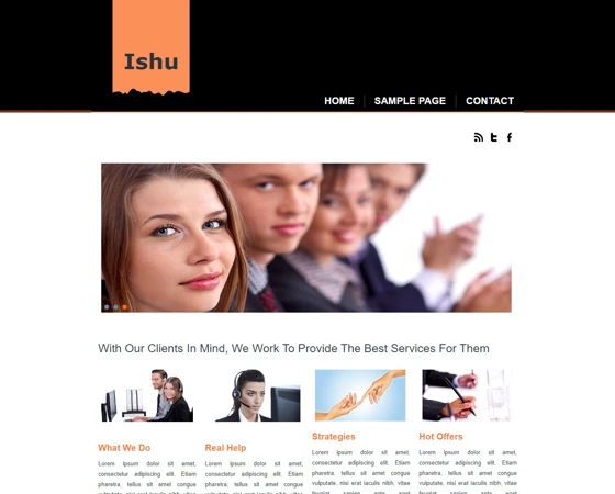 黑色个性的大图商务html5模板