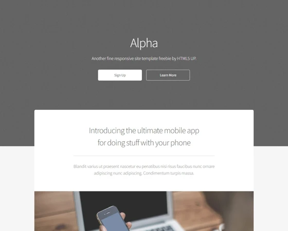 Alpha宽屏博客响应式模板网站