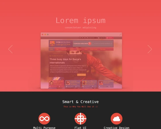淡红色大气幻灯片商务服务公司html5模板