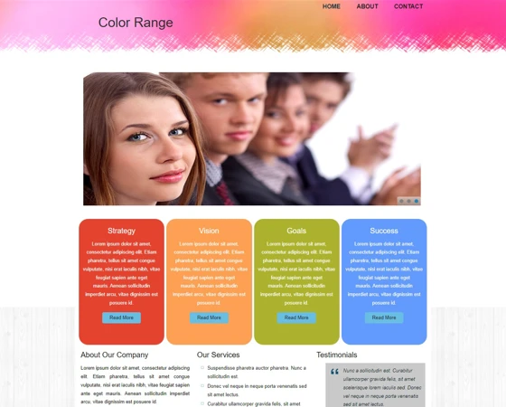 彩色背景大图幻灯商务html5模板
