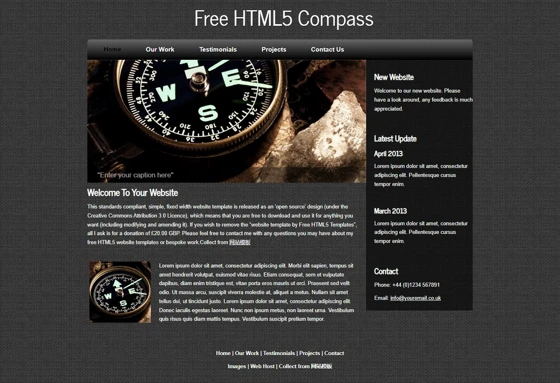 黑色斜纹背景HTML5模板下载