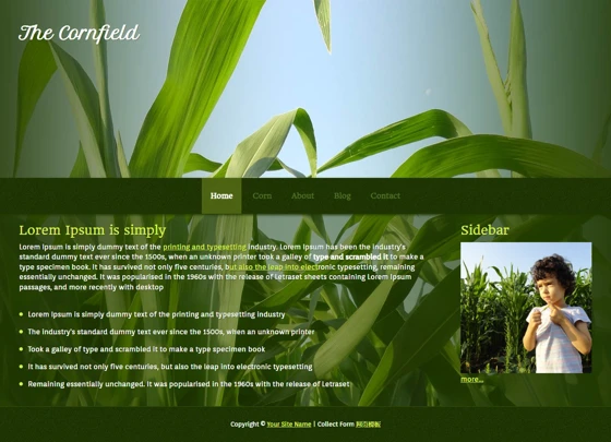 绿色植物背景html5模板