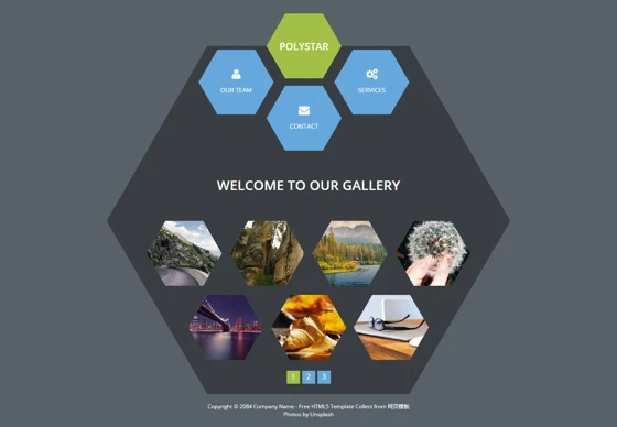 蜂窝个性模特相册展示html5模板