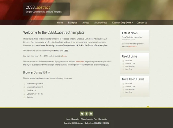 灰色背景透明css3博客模板