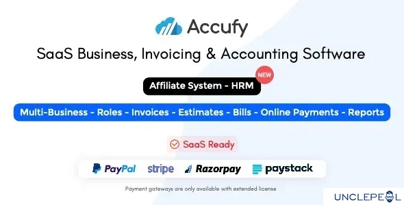 Accufy - SaaS Business, Invoicing & Accounting Software 2.6 NULLED