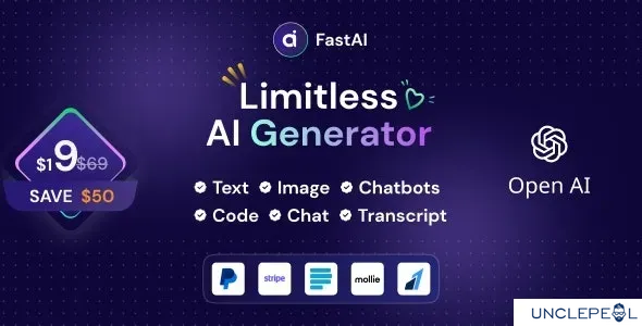 FastAi - SaaS AI Content Voice Text Image Chat & Code Generator 1.5.3 NULLED