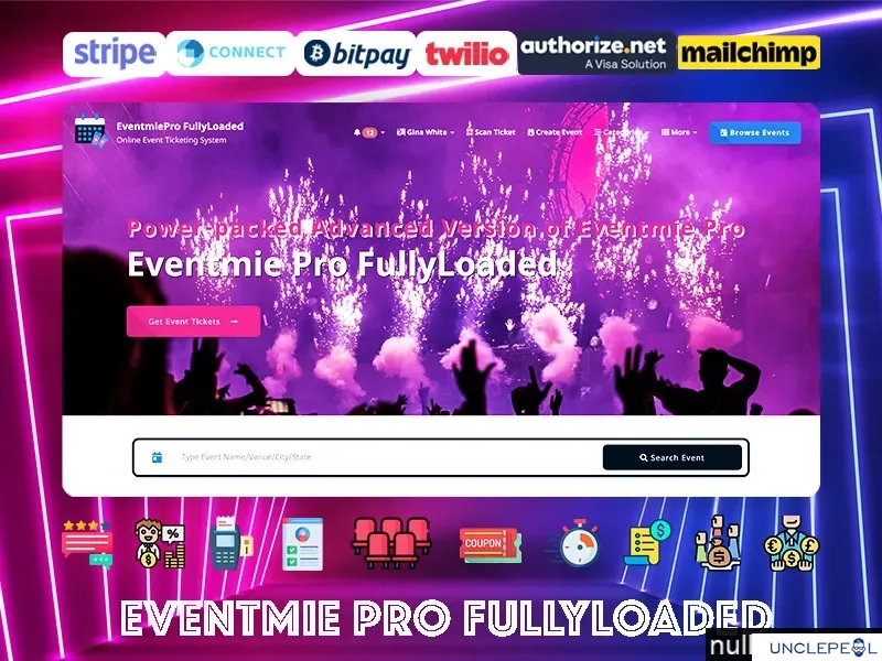 Eventmie Pro FullyLoaded - Event Management Software for Event Booking & Sell Tickets Online 1.8 NULLED