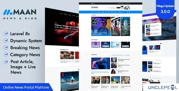 Maan News - Laravel Magazine Blog and News PHP Script 3.2.0
