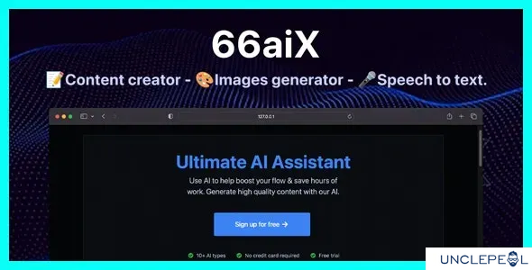66aix - AI Content, Chat Bot, Images Generator and Speech to Text (SAAS) 22.0.0 NULLED Extended