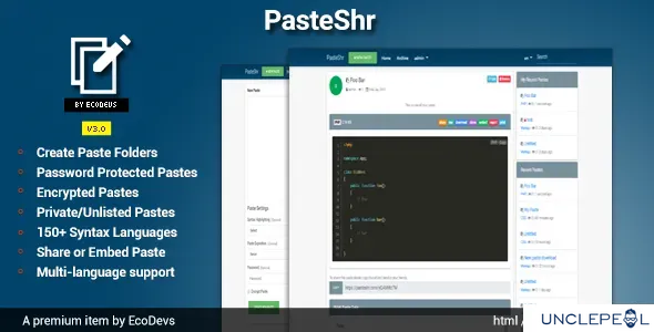 PasteShr – Text Hosting & Sharing Script 3.2.5 NULLED