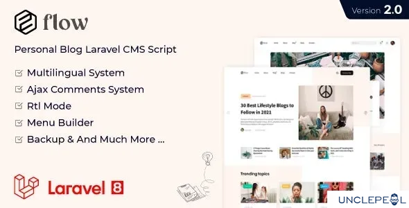 Flow - Laravel Personal Multilingual Blog Script 2.11 NULLED