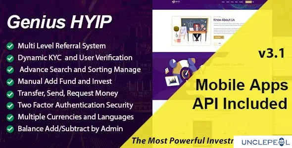 Genius HYIP - All in One Investment Platform 3.1 NULLED