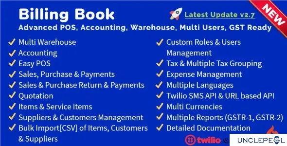 Billing Book - Advanced POS, Inventory, Accounting, Warehouse, GST 3.0 NULLED