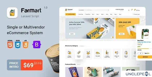 Farmart - Single or Multivendor Laravel eCommerce System 1.15.0 NULLED