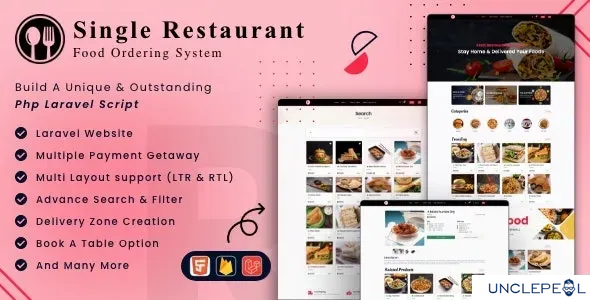 Single Restaurant - Laravel Website and Admin Panel 9.3 NULLED
