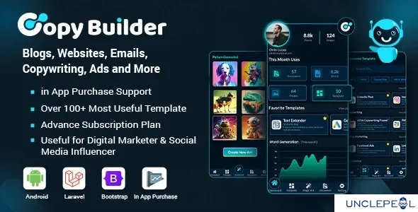 Copy Builder - OpenAI ChatGPT AI Writing Assistant, AI Image Generator, and Content Creator SaaS 2.0 NULLED