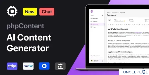 phpContent - AI Content Generator Platform (SaaS) [lunatio] 1.5.0 NULLED Extended