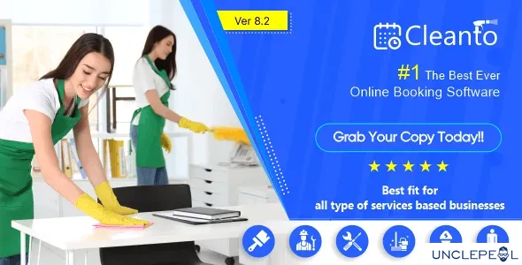 Online bookings management system for maid services and cleaning companies - Cleanto 8.2 NULLED