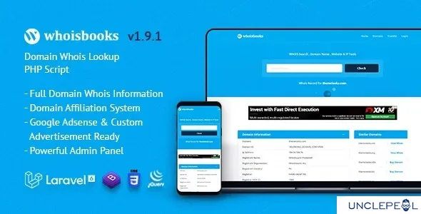 WhoisBooks | Domain Whois Lookup PHP Script 1.9.1 NULLED