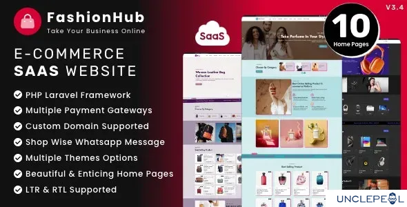 FashionHub SaaS - eCommerce Website Builder For Seamless Online Business 3.4 NULLED