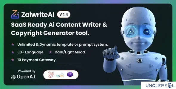 ZaiwriteAI - Ai Content Writer and Copyright Generator tool SAAS 2.0 NULLED