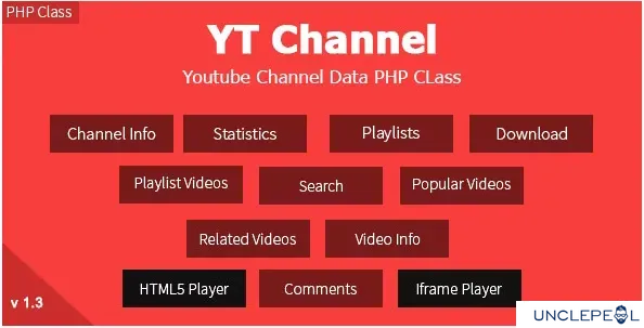 YT Channel - YouTube Channel And Video Details API V3 PHP Class [Tatwerat-Team] 1.3.5