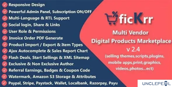 ficKrr - Multi Vendor Digital Products Marketplace + Subscription 3.2