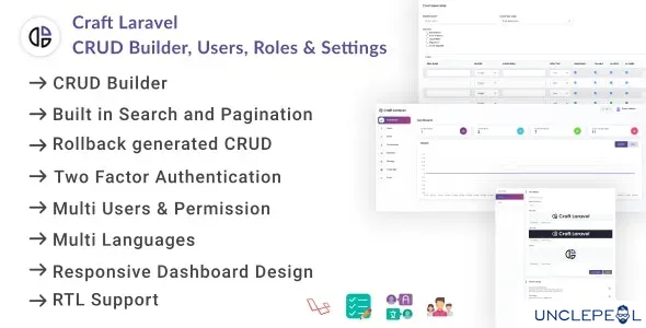 Craft Laravel Admin Panel - CRUD builder, Users, Role, Permissions and Settings 1.0.1 NULLED