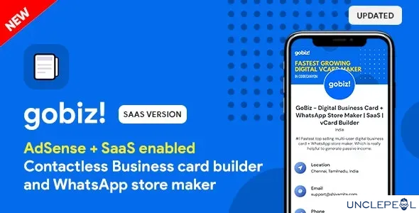 GoBiz - Digital Business Card and WhatsApp Store Maker | SaaS | vCard Builder 5.1.0 NULLED