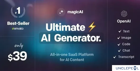 MagicAI - OpenAI Content, Text, Image, Chat, Code Generator SaaS 3.2.0 NULLED Extended