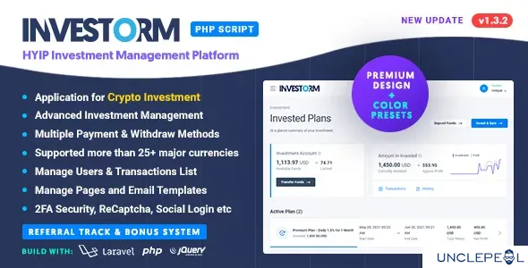 Investorm - Advanced HYIP Investment Management System 1.3.2 NULLED