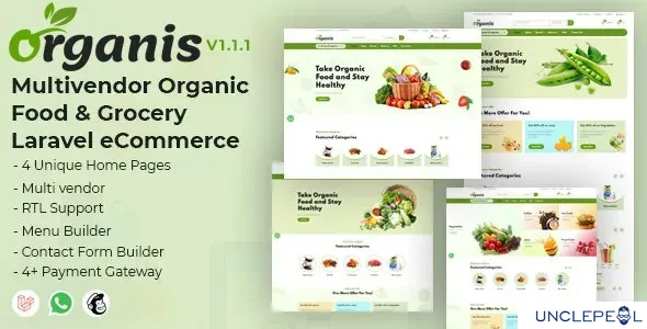 Organis - Multivendor Organic Food and Grocery Laravel eCommerce 1.0.0