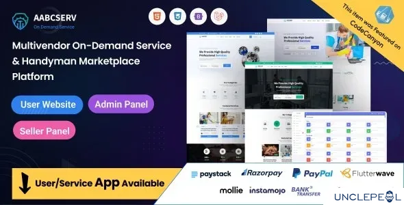 Aabcserv - Multivendor On-Demand Service & Handyman Marketplace Platform 1.3.0